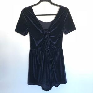 SOLD - Navy Blue Velvet Romper from Nordstrom